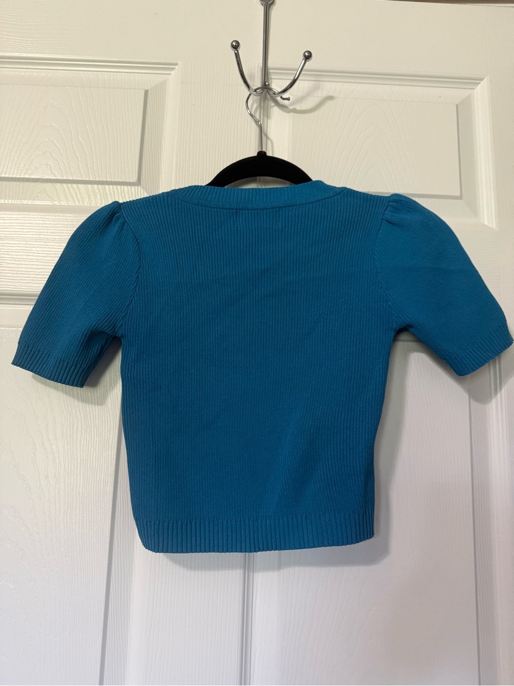 CIDER Ribbed Bow-Front Cropped Sweater- S - Picture 6 of 6